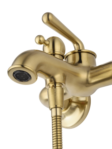 Смеситель для ванны с душем WONZON & WOGHAND STEAM, брашированное золото WW-88639008-BG Смеситель для ванны с душем WONZON & WOGHAND STEAM, брашированное золото WW-88639008-BG