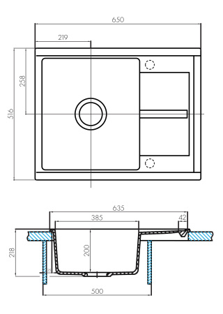 Кухонная мойка Aquaton Делия 65 1A718632DE270 терракот