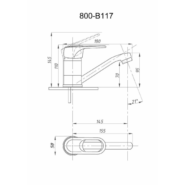 Смеситель для кухни FAUZT FZs-800-117 короткий излив тип См-УмОЦБА, См-МОЦБА