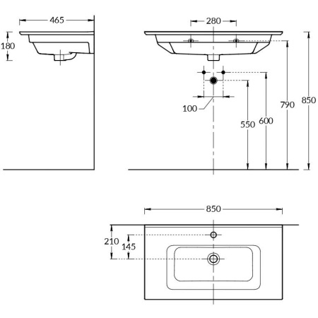 Раковина подвесная (85х46) Kerama Marazzi Piano PI.wb.85