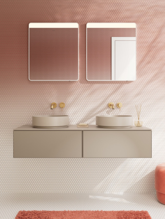 Смеситель для раковины встраиваемый Hansgrohe Tecturis S 73351140 шлифованная бронза