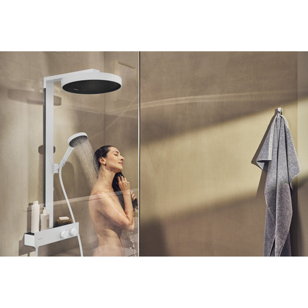 Душевая система с термостатом Hansgrohe Rainfinity Showerpipe 360 1jet 26853700 белый матовый