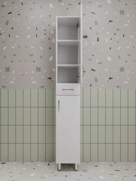 Пенал напольный с бельевой корзиной Style Line Эко Стандарт 30 ЛС-00002328 белый