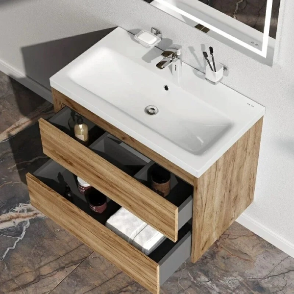 Тумба без раковины 75 см Am.Pm Pulse M91FHX0752OF дерево текстурированное