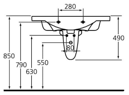 Полупьедестал Ideal Standard Motion W310401