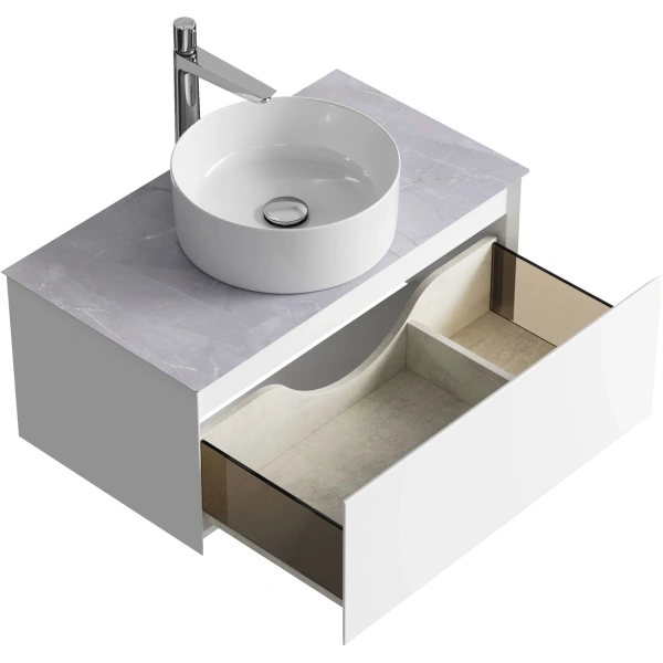 Тумба без раковины 80 см Aqwella Geometria GE01081WM белый матовый