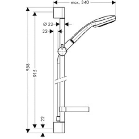 Душевой гарнитур HANSGROHE Croma 100 Multi/Unica’C Shower Set 27774000