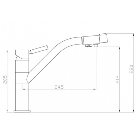 Смеситель для кухни с подключением к фильтру Zorg ZR 401 KF ЧЕРНЫЙМЕТАЛЛИК