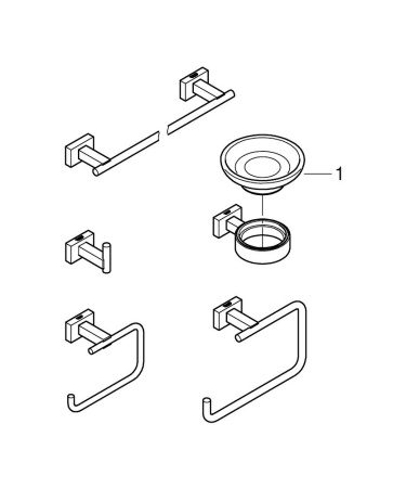 Набор аксессуаров GROHE Essentials Cube 40758 001 (40758001) хром 