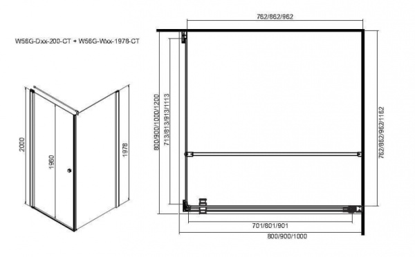 Душевая дверь AM.PM Inspire W51G-D80-200-CT
