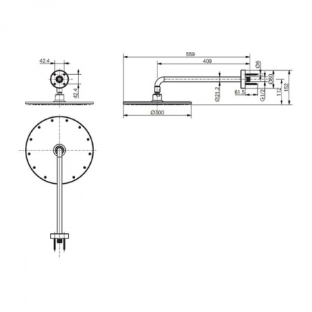 Верхний душ Toto Showers DBX113CAMRVE