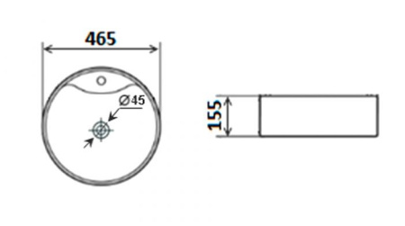 Раковина накладная Timo Reko 46 TK-205
