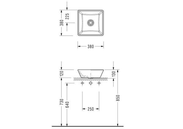 Раковина накладная (38,5х38,5) Serel 2013