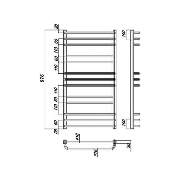 Полотенцесушитель водяной Ravak Cube X04000083669