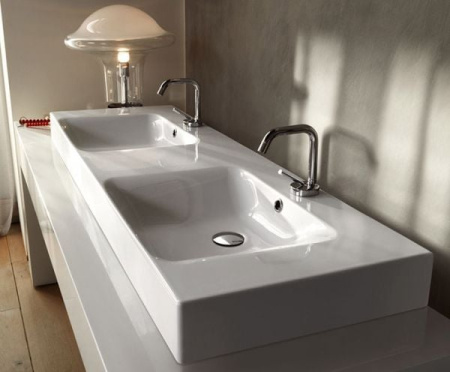 Раковина подвесная (140х45) Kerasan Cento 353601*1 белая