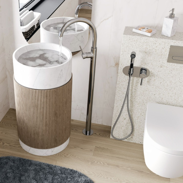 Смеситель напольный для раковины WasserKRAFT Main 4153 Смеситель напольный для раковины WasserKRAFT Main 4153