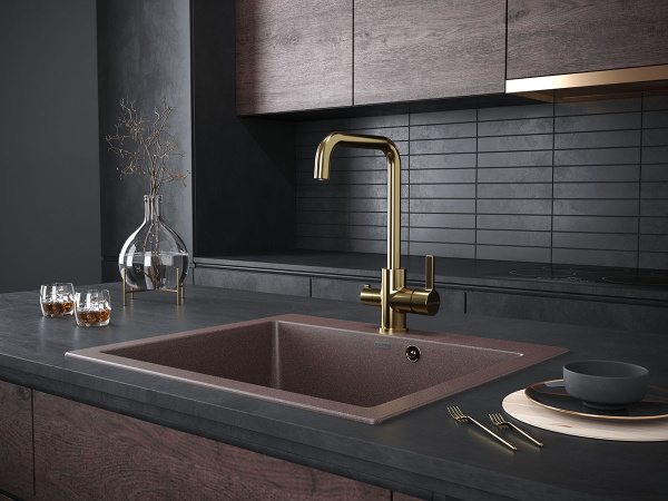 Смеситель для кухни с подключением к фильтру  Paulmark Logas Lo213021-G