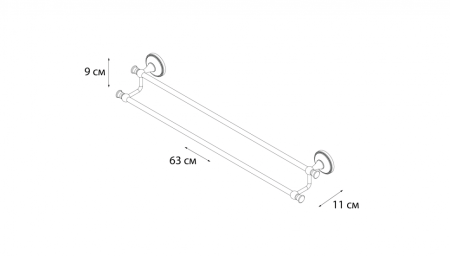Полотенцедержатель трубчатый двойной Grampus Alfa (GR-9502)