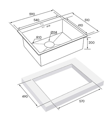 Кухонная мойка Paulmark  Brim PM215951-BS брашированная нерж. сталь