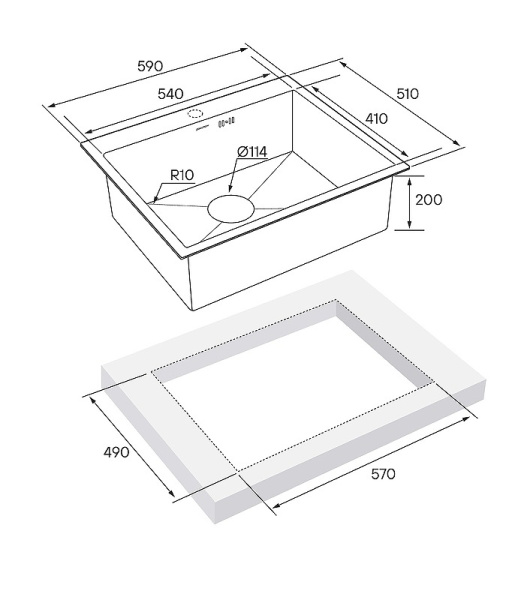 Кухонная мойка Paulmark  Brim PM215951-GM вороненая сталь
