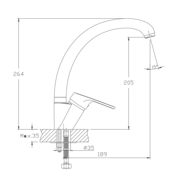 Смеситель для кухни Haiba HB4116 Смеситель для кухни Haiba HB4116