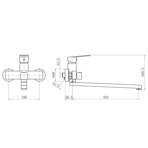 Смеситель для ванны и душа PLStart (PD22015) Смеситель для ванны и душа PLStart (PD22015)