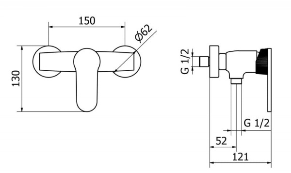 Смеситель для душа Cezares Diana DIANA-DM-01