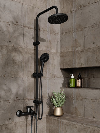 Душевая система смеситель с изливом Orange Aristo M19-932b черный