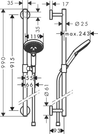 Душевой гарнитур Hansgrohe Raindance Select S 26321400