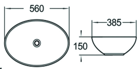 Раковина накладная (56х38,5) SantiLine SL-1077