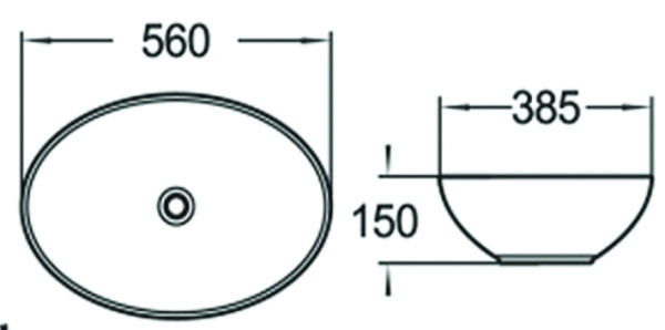 Раковина накладная (56х38,5) SantiLine SL-1077