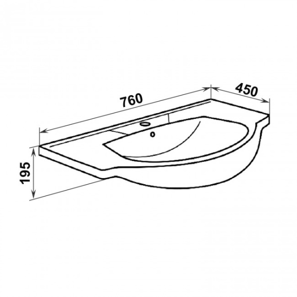 Раковина RUNO мебельная Rosa Элеганс 75 (УТ000001314)