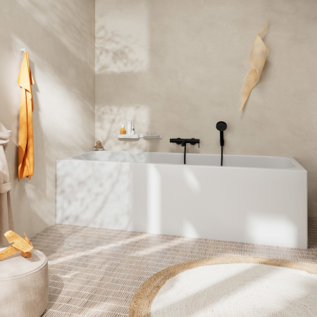Смеситель для ванны однорычажный Hansgrohe Tecturis S 73422670 черный матовый