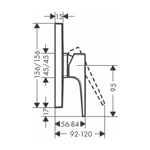 Смеситель для душа Hansgrohe Metropol 32565670 черный матовый