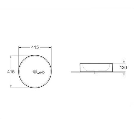 Раковина накладная (41,5х41,5) Vincea VBS-104 белый