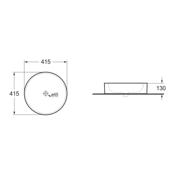 Раковина накладная (41,5х41,5) Vincea VBS-104MB матовый черный