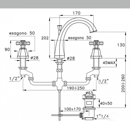 Смеситель для раковины Stella Eccelsa EC 00015 CR00
