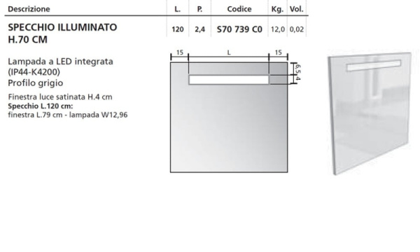 Зеркало Cerasa Movida/Velvet S70 739 C0
