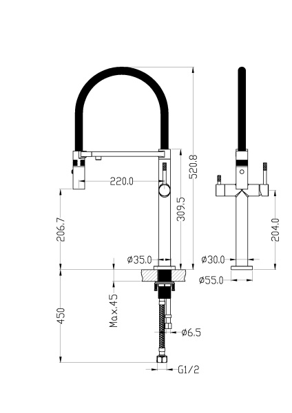 Смеситель для кухни Boheme Kitchen 115-SGM