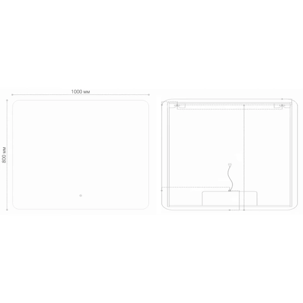 Зеркало (100х80) Grossman ELEGANS-норма BLACK 17100802 LED с сенсорным выключателем и подогревом