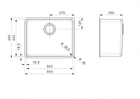 Мойка кухонная Reginox Kansas L Medium (50х40) 42418