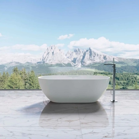 Ванна из искусственного камня (170х75) Vincea VBT-4S04MW белый матовый