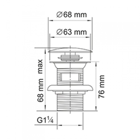Донный клапан Push-up WasserKRAFT A024