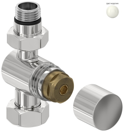 Вентиль Сунержа прямой под шестигранник (G 1/2" НР х G 3/4" НГ) 9016-1405-1234 белый