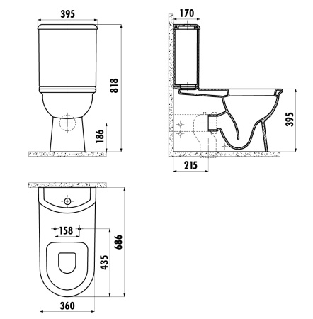 Унитаз напольный Creavit Selin SL310-11CB00E-0000