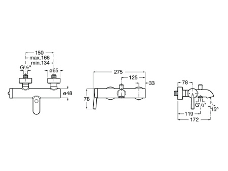 Смеситель для ванны Roca Pals 5A026DC00