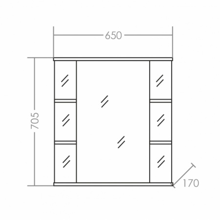 Зеркальный шкаф (65х70)  СаНта Герда 65 101044