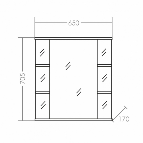 Зеркальный шкаф (65х70)  СаНта Герда 65 101044