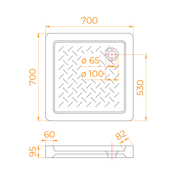 Душевой поддон (70х70) RGW CR-077 19170177-01