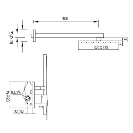 Душевой комплект Tres Slim 20218006